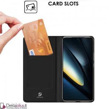Dux Ducis Skin Pro dirbtinės odos dėklas - juodas (Xiaomi Poco F6 Pro 5G)